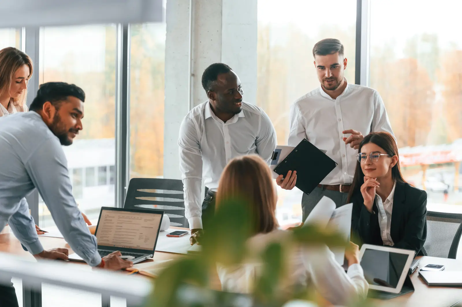 Team collaborating on strategy